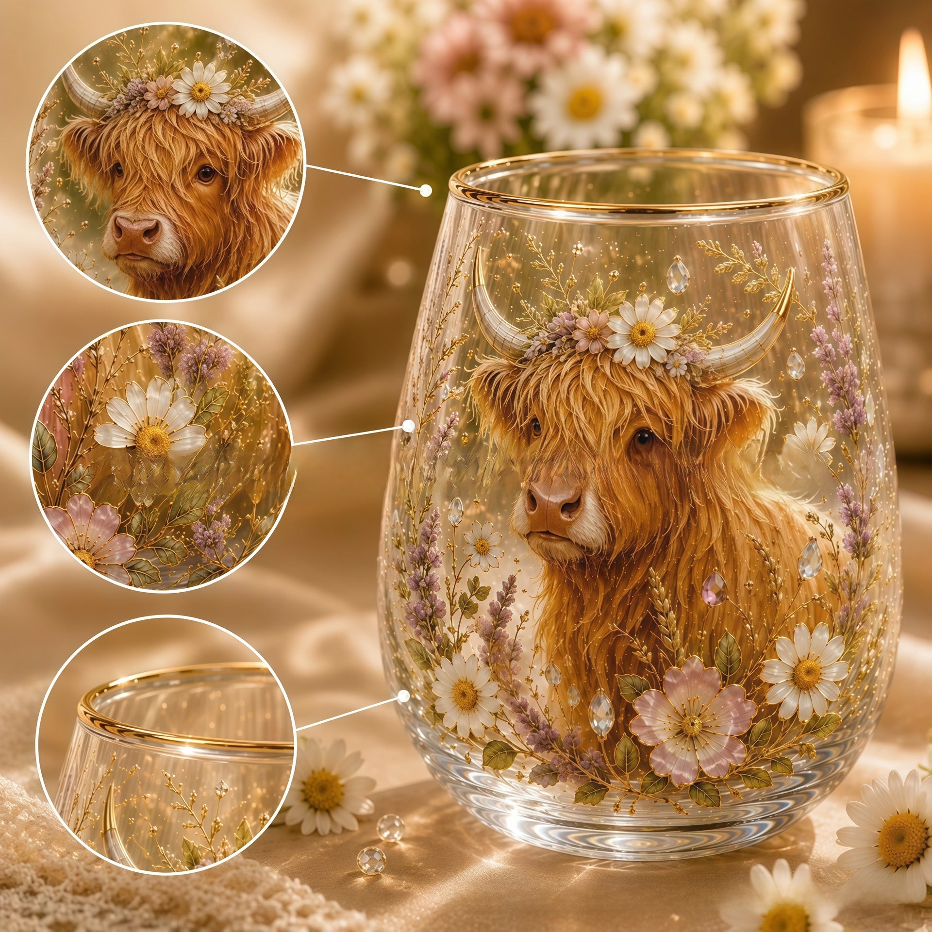 Animal Design Glass Teacup