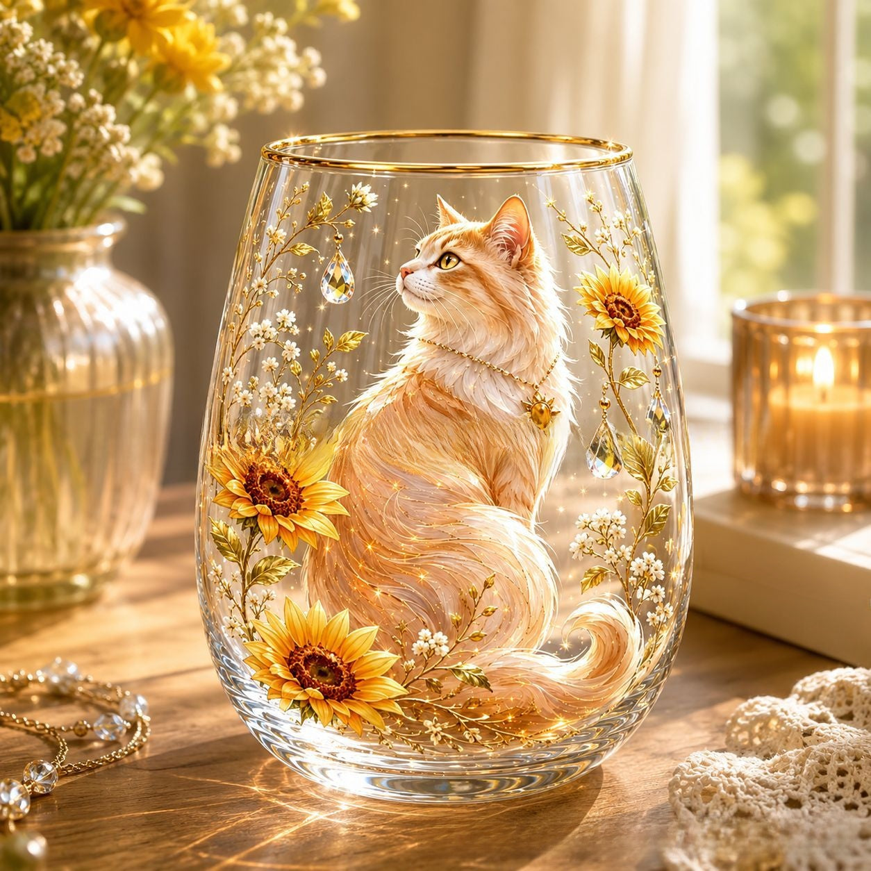 Animal Design Glass Teacup