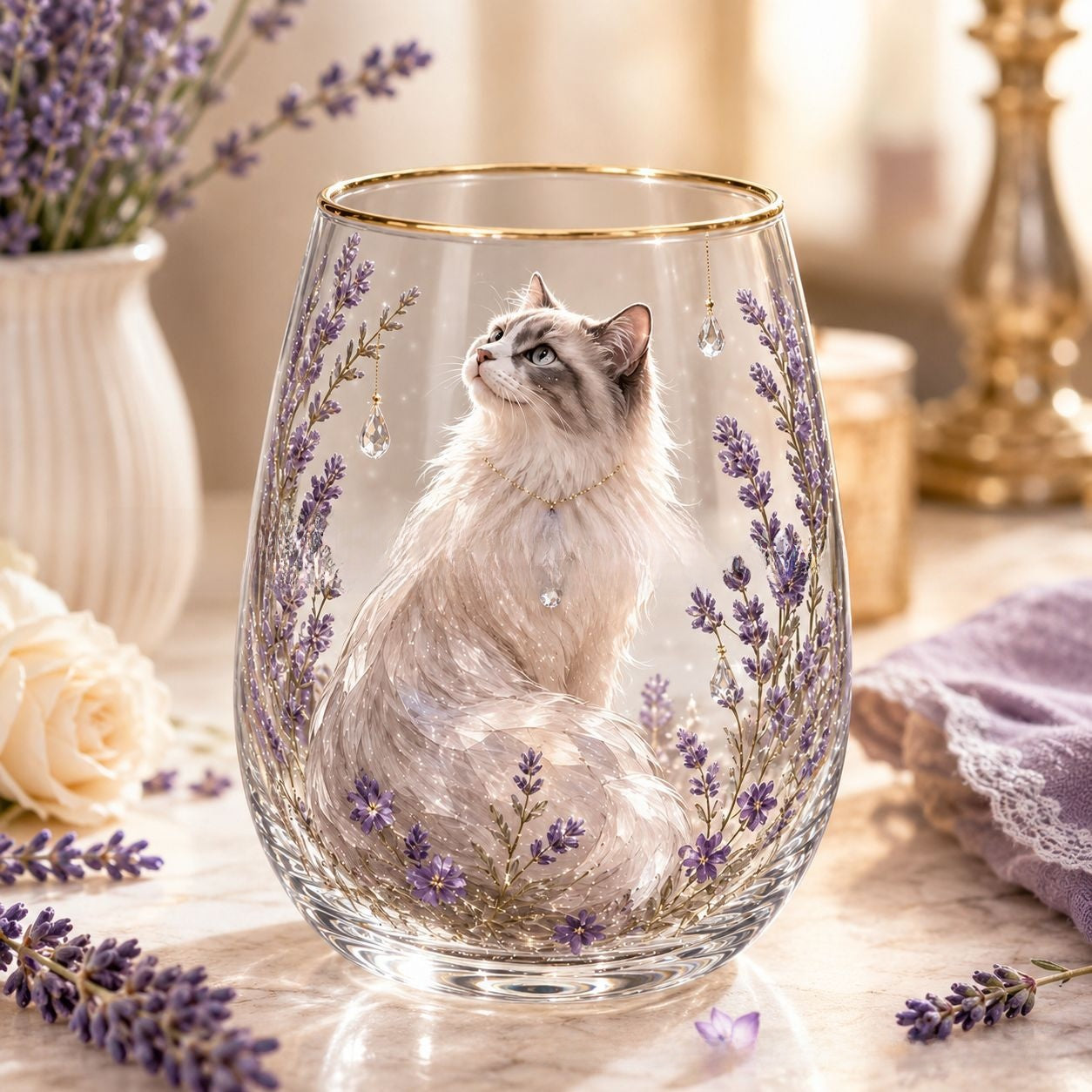 Animal Design Glass Teacup